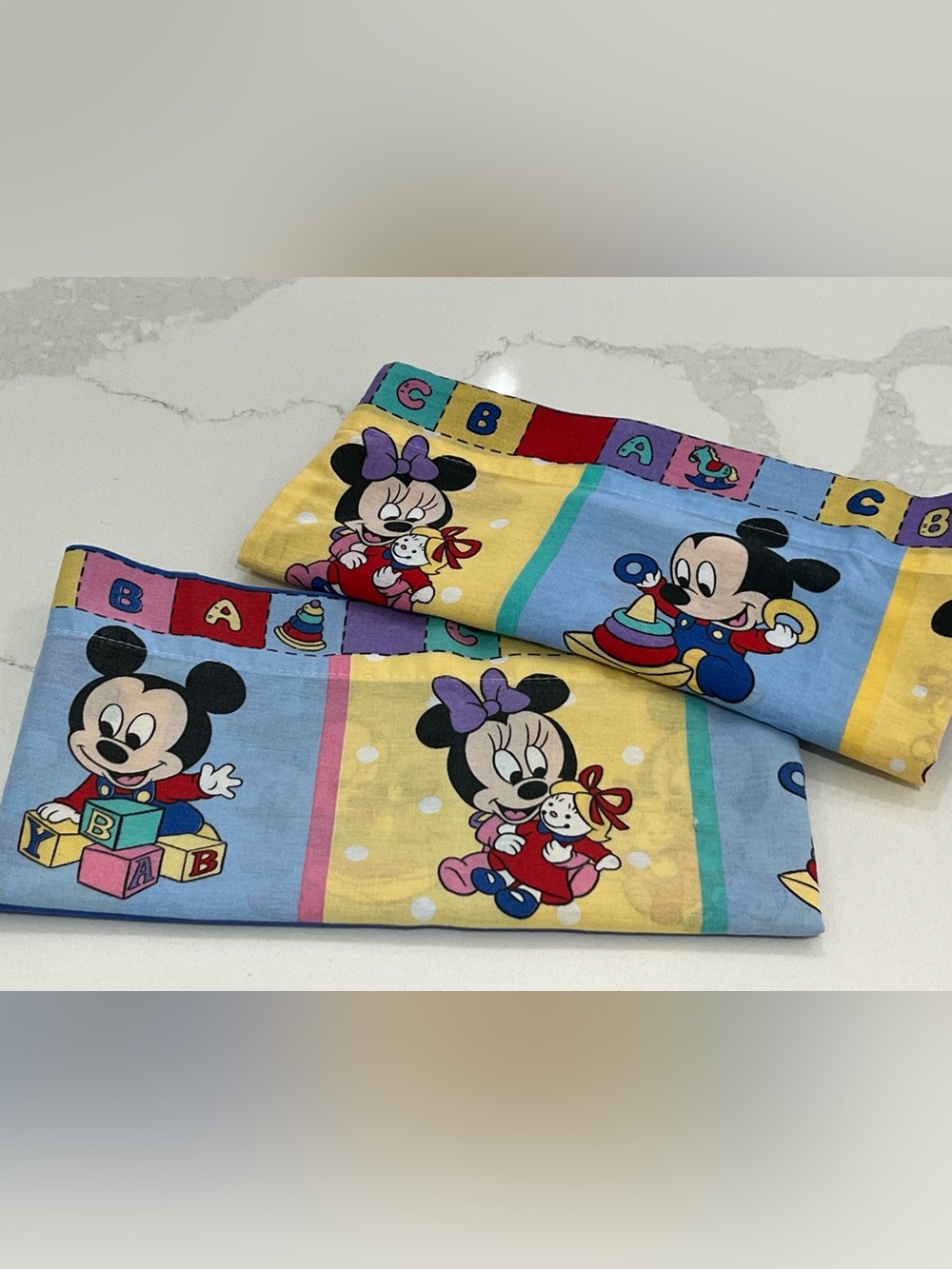 Vintage Disney Baby Mickey Minnie Pillowcases Set of 2